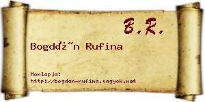 Bogdán Rufina névjegykártya